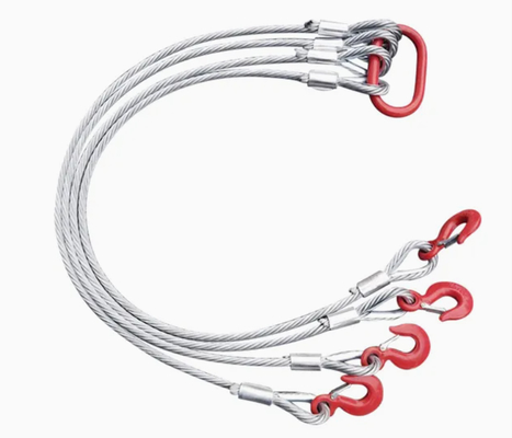 젤리화 된 4 다리 강철 코어 강철 와이어 로프 리프팅 스링: 중량 리프팅에 뛰어난 강도 및 안전