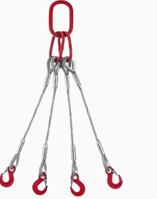 젤리화 된 4 다리 강철 코어 강철 와이어 로프 리프팅 스링: 중량 리프팅에 뛰어난 강도 및 안전