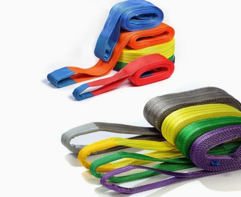 Heavy-Duty 100% Polyester Flat Woven Webbing Slings | EN1492-1 Certified | Safety Factor 7:1
